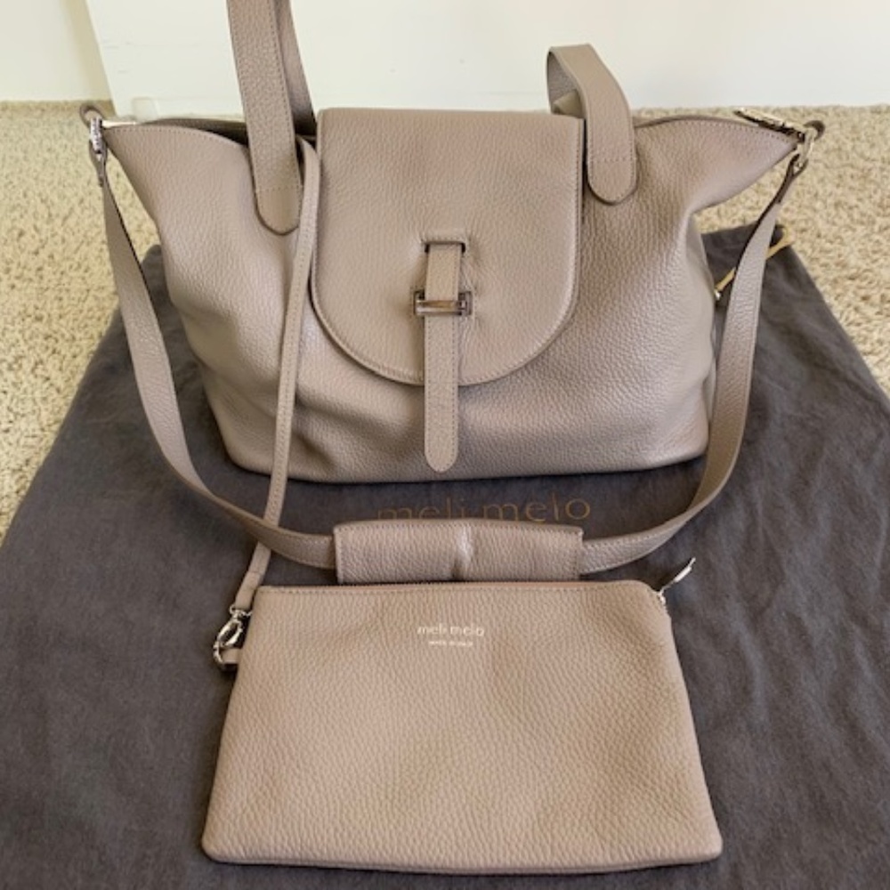 meli melo Italy Medium Thela Taupe Tote Bag
